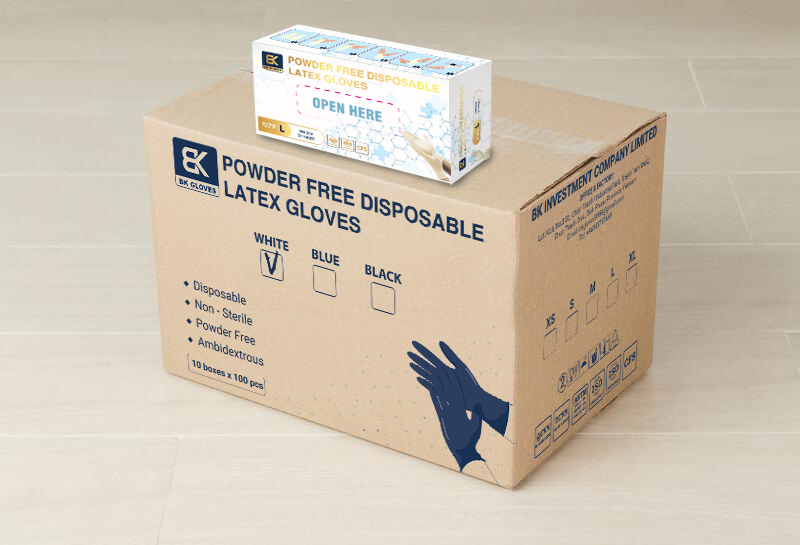 POWDER FREE DISPOSABLE LATEX GLOVES