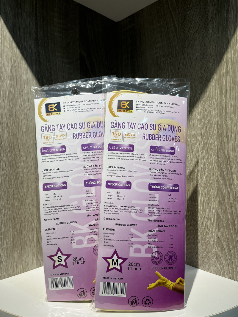 GĂNG TAY CAO SU GIA DỤNG - MÃ S28, M28